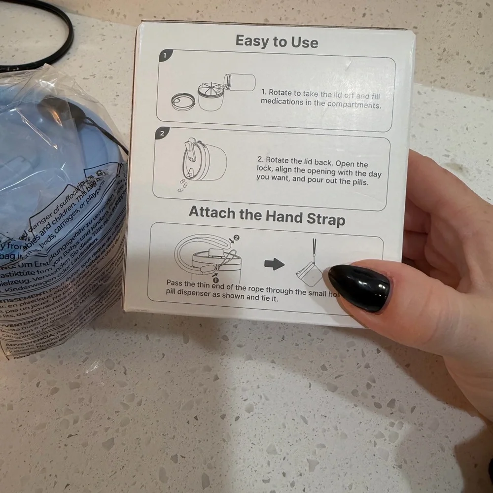 Blue and White Rotary Pill Dispenser